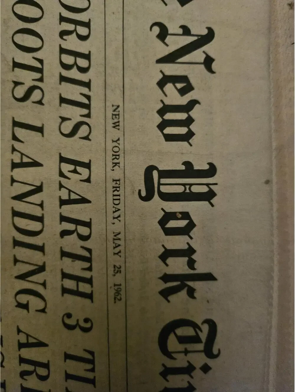 The New York Times , August 25, 1962 - Astronaut Carpenter orbits Earth 3 times